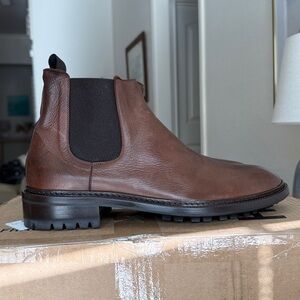 Frye Greyson Chelsea NWT Deerskin Made in Italy Cognac 11M